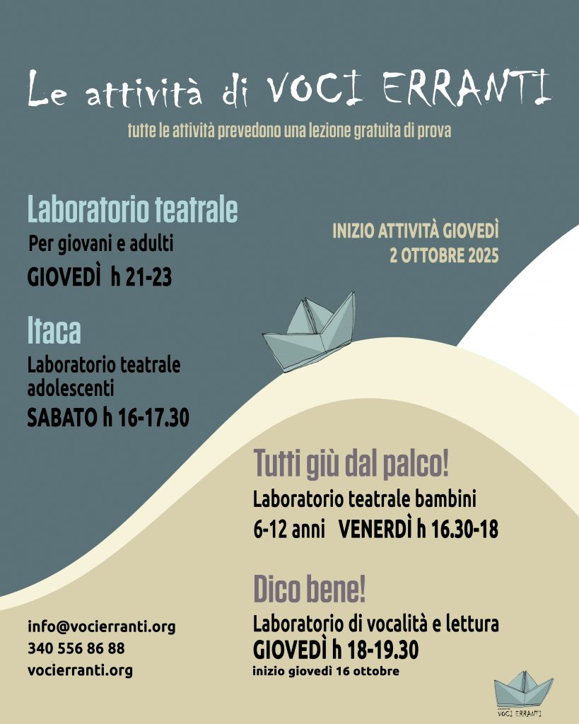 inizio laboratori teatrali Voci erranti a Savigliano